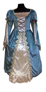 baroko stiliaus suknelė. renesanso stiliaus suknelė. платэ придворны для девочки. костюм золушки.  XIXa. suknelė. Karalaitės suknelė. Dvariškės suknelės. Karnavalinių kostiumų nuoma Vilniuje - pasakunamai.lt